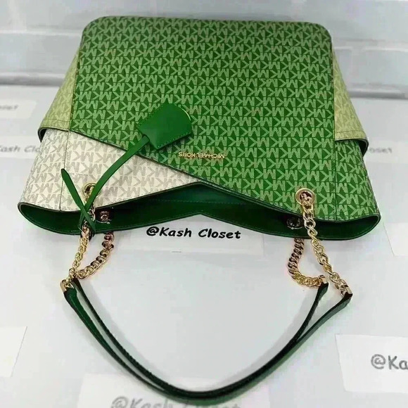 Michael Kors Shoulder Bag xchain Large Purse MK Signature Tote Fern Green - Picture 6 of 12